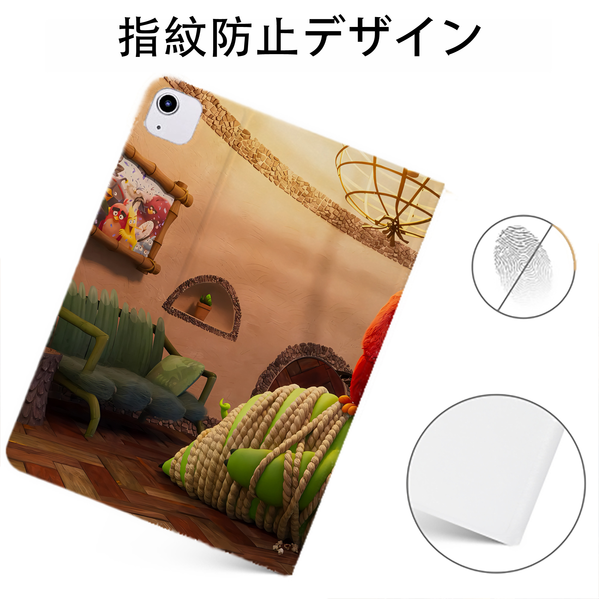 （画像用） Angry Birds アングリーバード IPadケース ペンホルダー付き ブックスタイルデザイン
